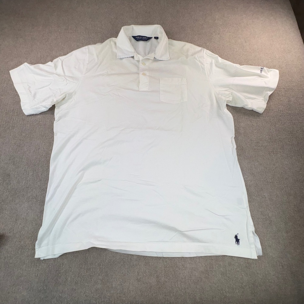 Polo Golf Ralph Lauren White Pima Cotton Pocket Polo Shirt Mens Large The Grand